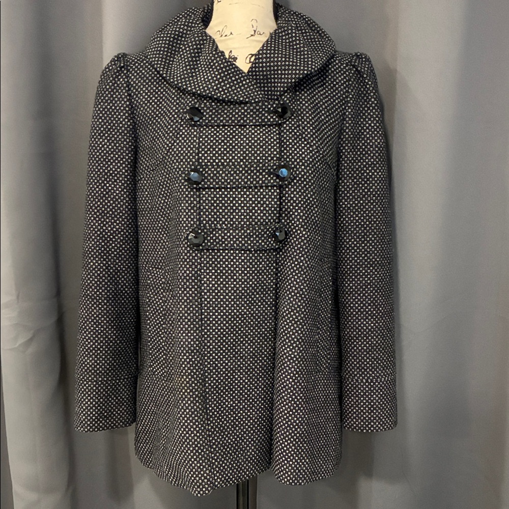 Banana Republic Black and White Pea Coat